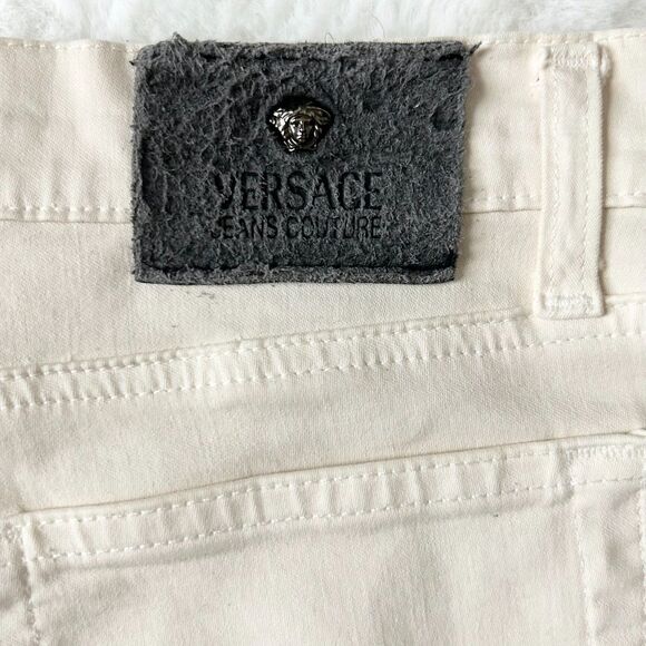 Versace Jeans Couture Ivory White Low Rise Boot Cut Jeans Size 29 - Picture 4 of 8